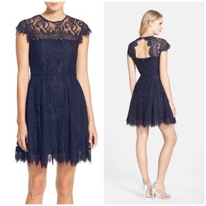 BB Dakota Rhianna Open Back Lace Fit & Flare Dress